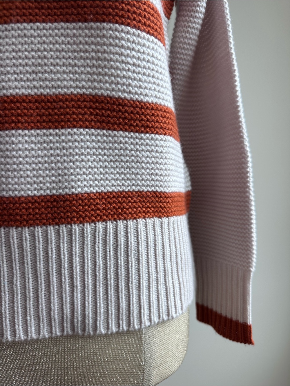 KINROSS Cashmere Striped Wool/Cashmere Sweater Size XSmall - Picture 3 of 7